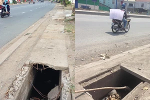 Nhiều hố nguy hiểm