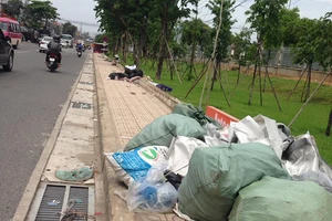 Rác đầy vỉa hè