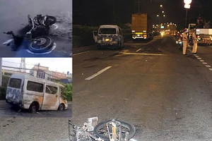 Ô tô kéo lê xe máy dân phòng ở Hóc Môn 6 km