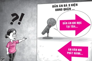 Án văn phát hành khác lúc thẩm phán đọc