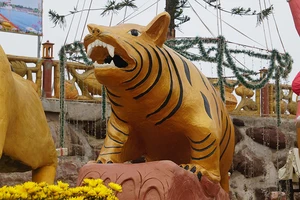 Video: Linh vật hổ ‘hình dáng lạ’ ở Thanh Hóa