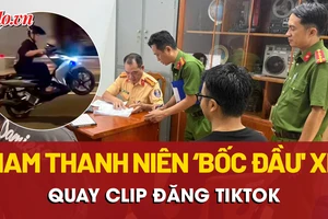 Xử phạt nam thanh niên ‘bốc đầu’ xe, quay clip đăng Tiktok ‘sống ảo’ 