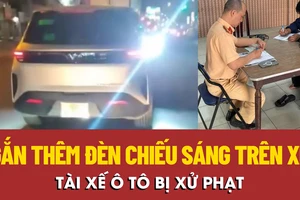 Tài xế ô tô gắn thêm đèn chiếu sáng hai bên thành xe bị xử phạt