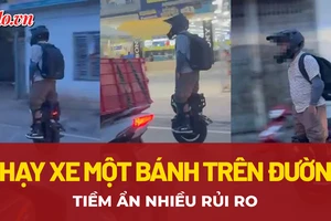 Hiểm họa khó lường từ trào lưu chạy xe một bánh trên đường 