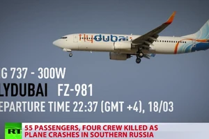 Clip nghi máy bay của Flydubai rơi tại sân bay Nga