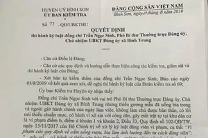 Xô xát với người dân, phó bí thư xã bị kỷ luật cảnh cáo