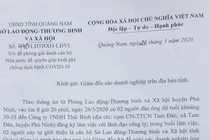 Lợi dụng dịch COVID-19, giả danh cán bộ xin tiền doanh nghiệp