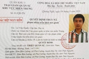 Truy nã cấp độ 'đặc biệt nguy hiểm' phạm nhân 2 lần vượt ngục