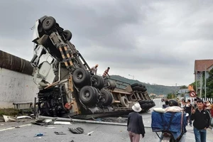 Hiện trường vụ tai nạn. Ảnh: CTV