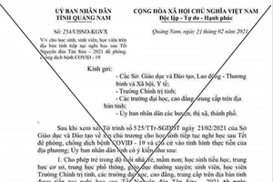 Quảng Nam: Người làm giả thông báo cho nghỉ học là học sinh TH