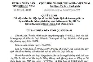 Quảng Nam thu hồi chủ trương đầu tư Khu du lịch Tây Bà Nà