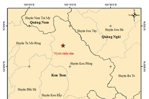 Động đất ở Kon Tum, rung chấn tới Đà Nẵng, Hội An. Ảnh: Viện vật lý địa cầu.