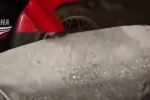 Xuất hiện băng tuyết ở xã Trà Linh.