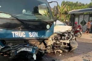 Hiện trường vụ tai nạn. Ảnh: CTV