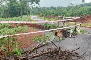 Sạt lở trên hai tuyến đường đang thi công ở Đắk Nông
