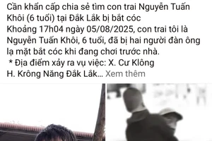 Công an phản hồi thông tin bé trai bị 2 người đàn ông bắt cóc ở Đắk Lắk 