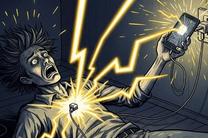 Bị sét đánh tử vong lúc vừa sạc vừa dùng điện thoại