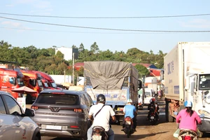 Vào vụ thu hoạch sầu riêng, quốc lộ 26 qua Đắk Lắk thường xuyên kẹt xe 