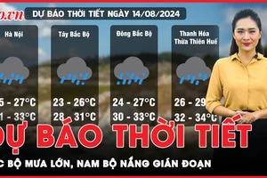 Dự báo thời tiết 14-8: Bắc Bộ tiếp diễn tình trạng mưa lớn, Nam Bộ nắng gián đoạn