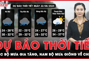 Dự báo thời tiết 22-8: Bắc Bộ mưa gia tăng, Nam Bộ mưa giông về chiều tối