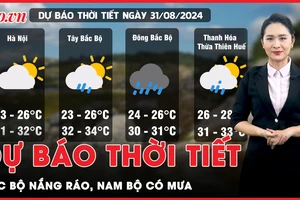 Dự báo thời tiết 31-8: Khu vực Bắc Bộ nắng ráo, Nam Bộ và Tây Nguyên có mưa rào rải rác vài nơi