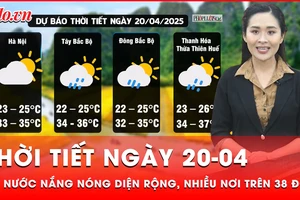 Dự báo thời tiết ngày 20-04: Nắng nóng gay gắt diện rộng bao trùm cả nước, có nơi nhiệt độ trên 38 độ C