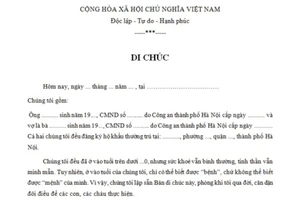 Điều kiện để di chúc miệng có hiệu lực 