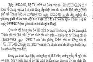  TP.HCM dừng tiếp nhận ô tô doanh nghiệp tặng