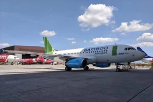 Hình ảnh máy bay của Bamboo Airways chuẩn bị về Việt Nam