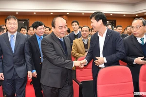 Thủ tướng đến dự Hội nghị triển khai nhiệm vụ năm 2019 của Bộ Công Thương. Ảnh: VGP 