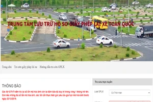 Website tra cứu thông tin giấy phép lái xe bị giả mạo