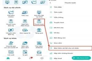 BHXH Việt Nam hướng dẫn người dân đóng bảo hiểm qua ứng dụng của ngân hàng