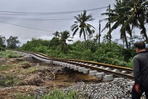 Ngành đường sắt thiệt hại lớn do mưa lũ ở Nam Trung bộ