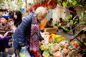 'Mua' niềm vui ở phiên chợ Tết của người lớn tuổi