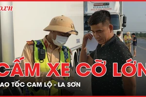 Ngày đầu cấm xe cỡ lớn vào cao tốc Cam Lộ - La Sơn