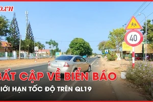 Nhiều bất cập về biển báo giới hạn tốc độ trên quốc lộ 19