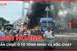 Video: Cận cảnh khoảnh khắc gần chục ô tô tông liên hoàn và bốc cháy tại cầu Phú Mỹ