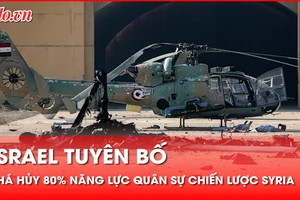 Video: Israel không kích các mục tiêu quân sự chiến lược của Syria, tuyên bố phá hủy 80%