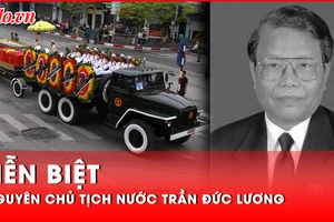 Linh cữu nguyên Chủ tịch nước Trần Đức Lương đã về đến quê nhà