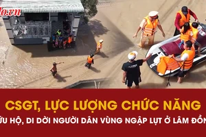 Di dời người dân vùng ngập lụt ở tỉnh Lâm Đồng