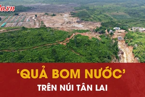 Video: Cận cảnh ‘quả bom nước’ trên núi Tân Lai