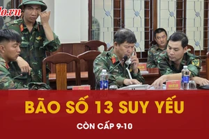 Bão số 13 suy yếu còn cấp 9-10