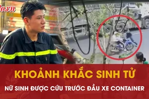 Video: Thót tim cảnh chiến sĩ Cảnh sát PCCC Công an TP.HCM cứu nữ sinh trước đầu xe container