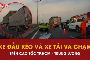 Xe đầu kéo và xe tải va chạm trên cao tốc, một người tử vong
