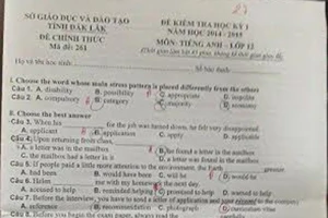 Lộ đề, 25.000 học sinh phải thi lại môn tiếng Anh