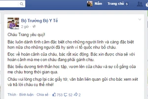 Con gái liệt sĩ Gạc Ma viết thư gửi Bộ trưởng Bộ Y tế