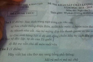 Đề thi “lạ” dịch thơ…tiếng Hà Tĩnh: Bình thường