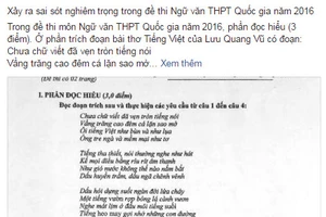 Đề thi ngữ văn gây tranh cãi? 