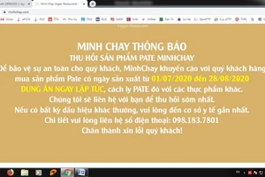 Vụ pate Minh Chay: TP.HCM cảnh báo 1.290 khách hàng 