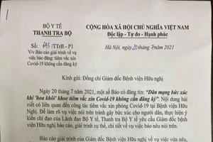 Bộ Y tế yêu cầu Bệnh viện Hữu nghị giải trình vụ 'Hoa khôi' tiêm vaccine
